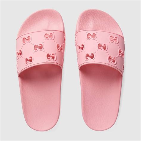 gucci pink flip flops|pink Gucci slides rubber.